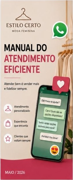 Capa do Manual do atendimento eficiente, da Estilo Certo Moda Feminina.