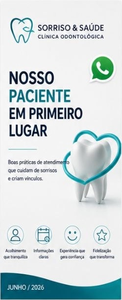 Capa do guia Nosso paciente em primeiro lugar, da clínica odontológica Sorriso e Saúde.